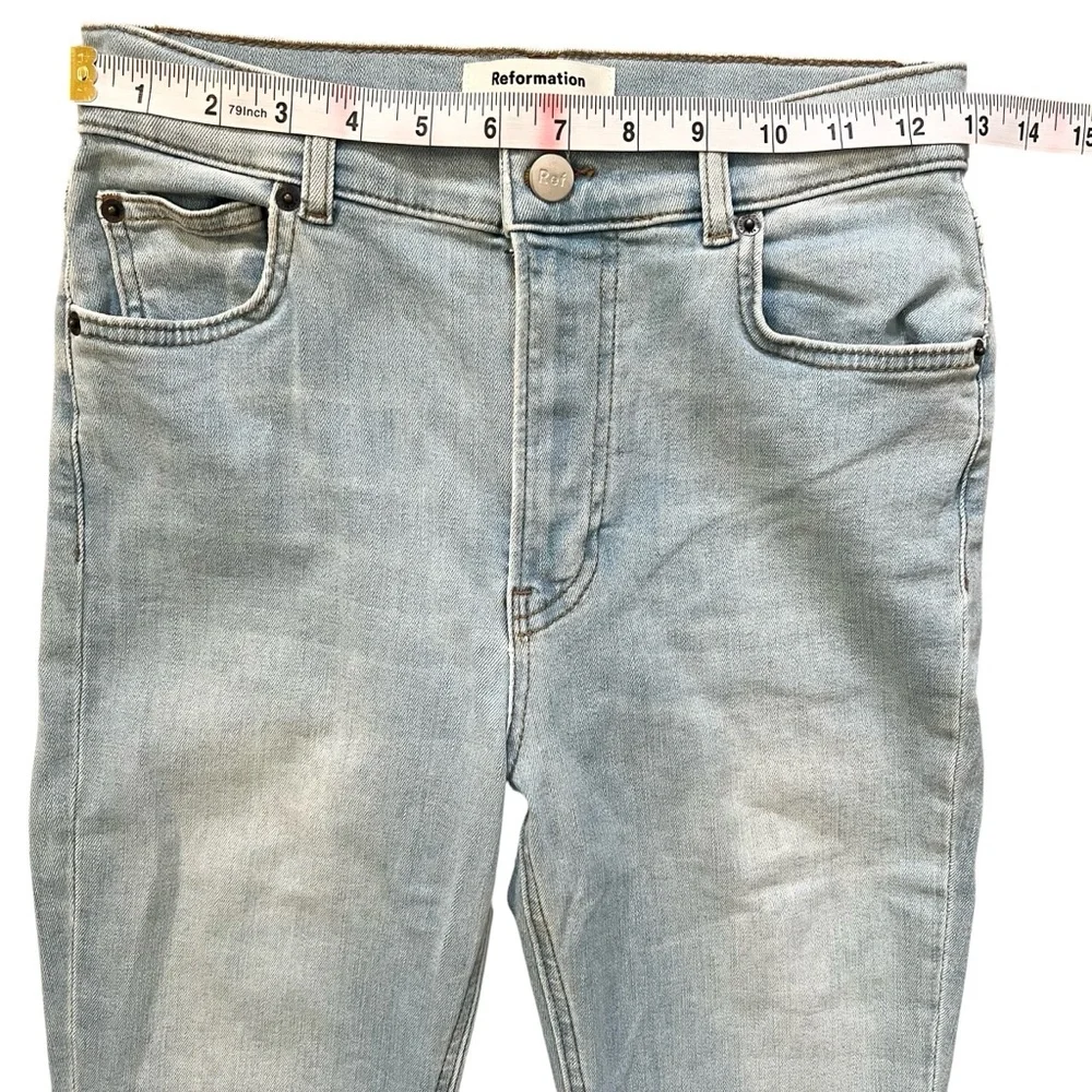 Reformation High & Skinny Jeans Amalfi Wash Denim Stretchy Sz 26 - Picture 6 of 8